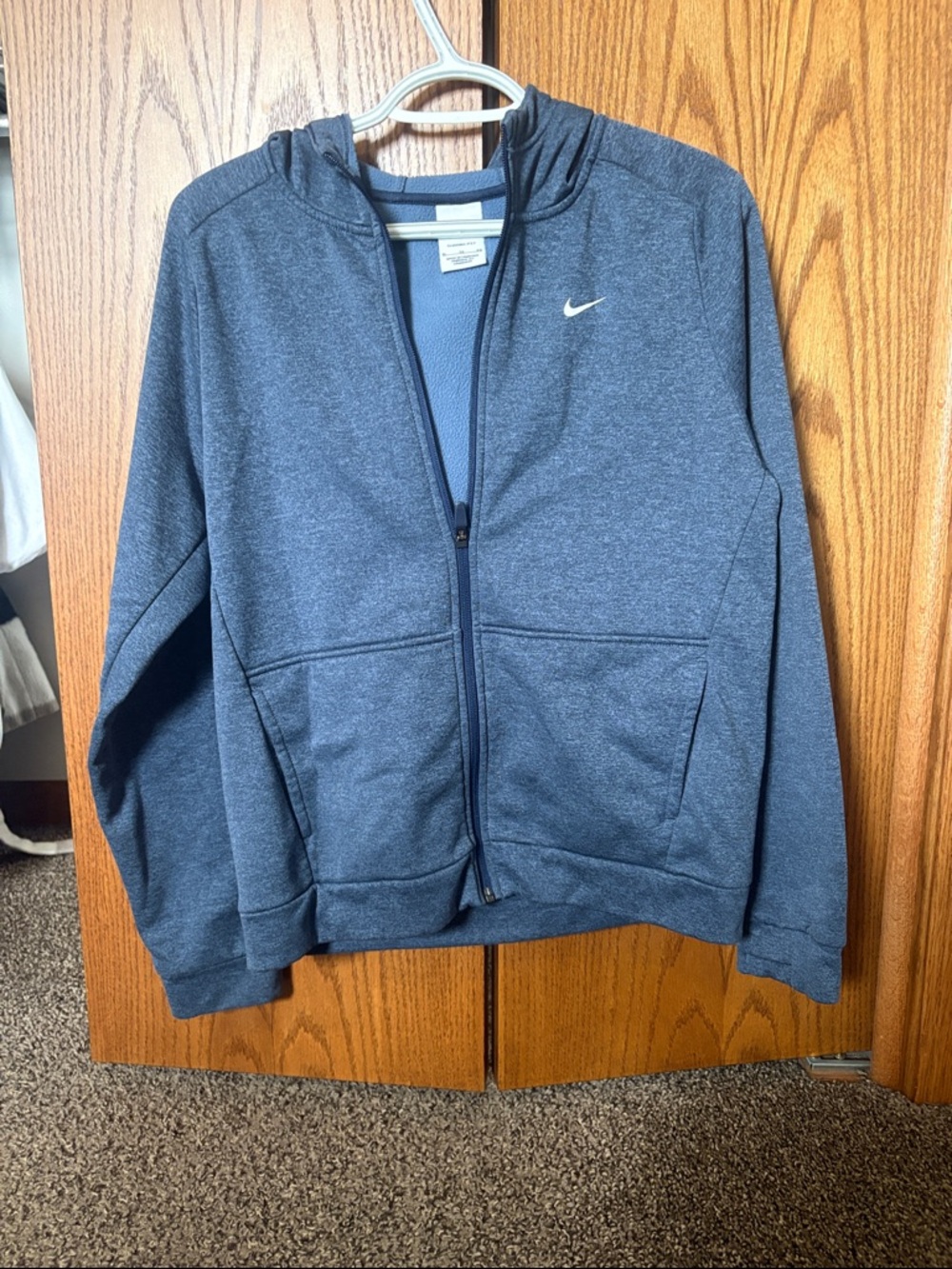Nike Heather Navy Full-Zip Hooded Jacket